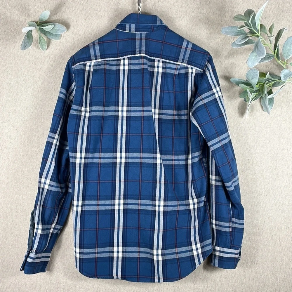 J. Crew > Blue Plaid Heavyweight Flannel Small